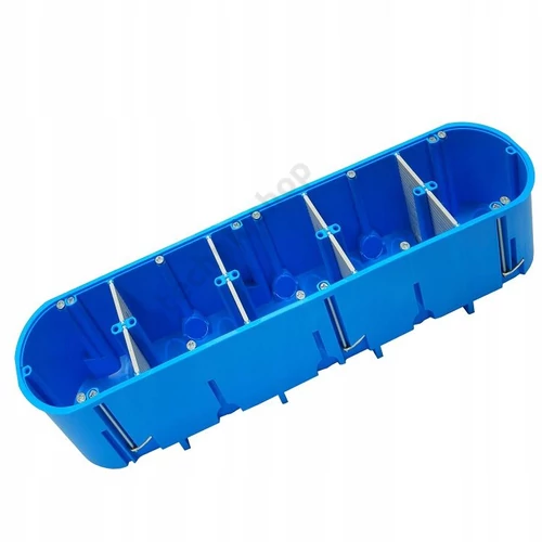 Gipszkarton szerelvénydoboz 5-ös ovális 68mmx 352mmx 65mm-átmérő kék műanyag P5x60D SIMET