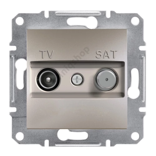 Asfora antenna aljzat TV-SAT süllyesztett komplett bronz 2-kimenet végzáró 1dB/860MHz Schneider