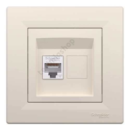 Asfora adatcsatlakozó dugalj UTP RJ45 8(8) Cat6 süllyesztett bézs csavaros Schneider