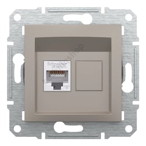 Asfora adatcsatlakozó dugalj UTP RJ45 8(8) Cat6 süllyesztett bronz Schneider