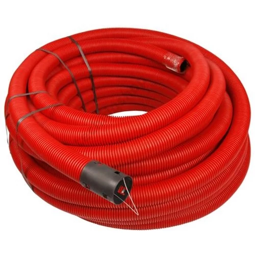 Gégecső D63 bordázott, piros, KOPOFLEX 50m/tekercs