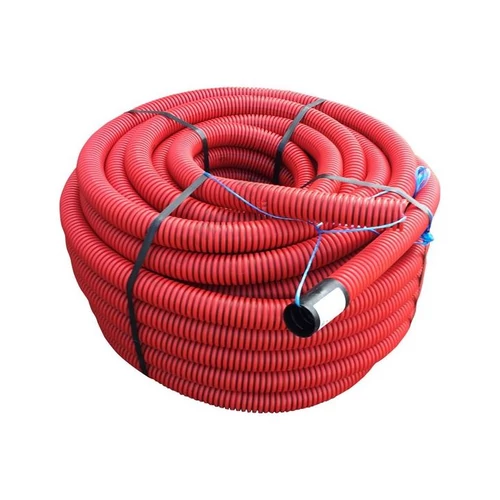 Gégecső D90 bordázott, piros, KOPOFLEX 50m/tekercs
