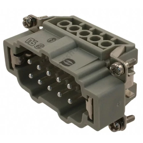 Ipari csatlakozó betét apa 10P 16A 500V csavaros csapos termoplaszt-betét Han 10E-sti-s HARTING