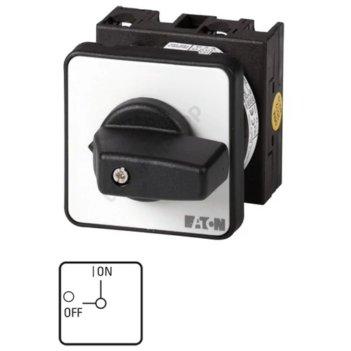 Szakaszoló be-ki kapcsoló 20A 3P 5.5kW/400VAC-3 beépíthető fix fekete T0-2-1/E EATON