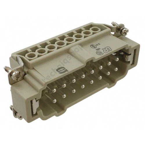 Ipari csatlakozó betét apa 16P 16A 500V csavaros csapos termoplaszt-betét Han 16E-sti-s HARTING