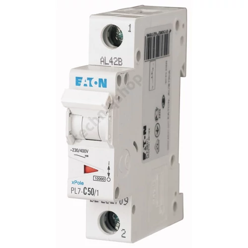 Kismegszakító 1P 50A C-jelleg 230V AC 10kA/60898 PL7-C50/1 EATON