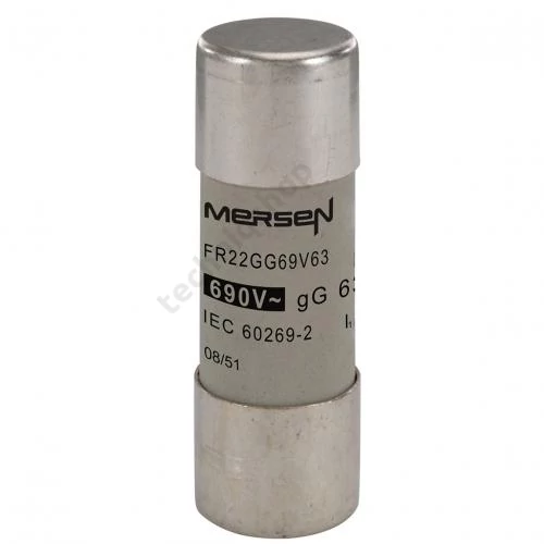 Hengeres biztosítóbetét gG 22x58mm 63A AC690V FR22GG69V63 MERSEN
